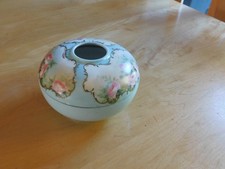 Antique A. Klingenberg Limoges France Hair Receiver Hand Painted Roses Gold Trim picture