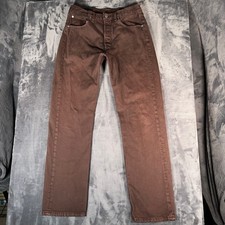 Vintage Levi's 501 Jeans Mens Fit 34x33 Brown Straight Leg 501-0632 Fade USA 90s picture