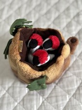 FOLKMANIS BABY WOODPECKER FAMILY IN NEST FINGER PUPPETS, SOUND WORKS NO MOM, EUC picture