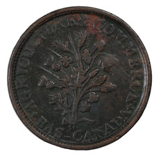 1830's Canada Montreal Un Sou Halfpenny Token Breton-678 LC-23c picture