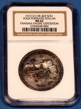 1915 HK-420  : Four Portraits Dollar at Panama-Pacific Exposition :  NGC MS 62 picture