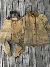 Vtg 1930s 1940s Wards Western Field Canvas Hunting Jacket Pants Suit Set Drybak picture