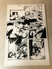 SHADOWMAN #8 comic art CROCODILE gun battle SILVER BULLETS Adlard VALIANT  picture