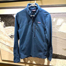Patagonia Men's Blue 1/4 Zip Fleece Mock Neck Pullover Sweater Size small picture