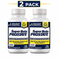 2 Pack Men's Health  SUPER BETA PROSTATE Support Supplement Caplets 120 ct picture