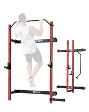 Folding Squat Rack Wall Mounted for Home Gym 1000 Pounds Capacity, 2.36