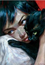 Catwoman: Selina Kyle - 9x12 Pastel Hand-Drawn Original Art by Y Kyrylova w/COA picture