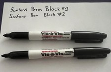 Rare Sanford Vis-A-Vis Permanent Marker BLACK Fine Point Autograph Pen picture