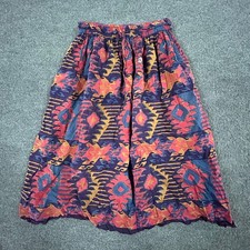 Anokhi Skirt Womens Size S Purple Pink Block Print Cotton Boho Midi India picture
