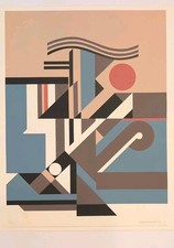 Ernst de Jong, Abstract Geometric Composition, 1974 Signed Silkscreen 70/75 picture