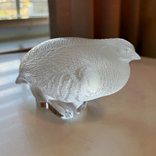 Signed Lalique France Crystal Partridge Quail Bird Figurine Sculpture picture