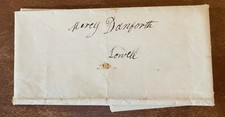 1835 Antique Folded Letter to Mercy Danforth, Lowell MA - Early American Ephemer picture