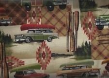 Lodge Life retro cars woody Gone Camping southwestern Benartex fabric picture