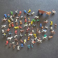 Vintage Plastic Cowboys Indians Figure Horses Lot Wild West Playset Marx Tim-Mee picture