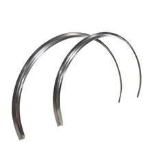 2x Smooth Fender Flare Round Aluminum Trim Mill Finish - 26