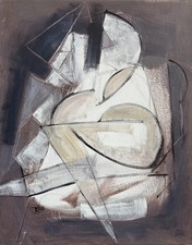 Original Modern Abstract Expressionist Cubist Art Painting Canvas 20x16 picture