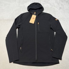 FJallraven Men Sz S Keb Fleece Hoodie Suede Black Water Wind Resistant NWT $210 picture
