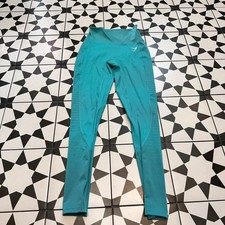 Gymshark Dry High-Rise Ankle Leggings xs Blue Solid Seamless Logo Knit picture