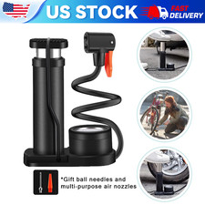 1pc Portable Manual Air Pump with Pressure Gauge for Bicycle, Motorcycle & Car picture