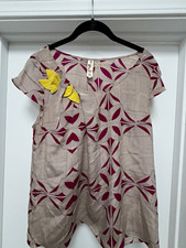 Floreat Anthropologie Womens 8 Geometric Pattern Floral Silk Shirt picture