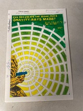 STONE MEN art original comic color guide 1980 MARVEL SPLASH GRAVITY RAYS picture