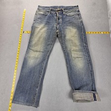 Edwin Jeans Mens Blue 505 LowRize Selvedge Japan Button Fly Fits 32x29 picture