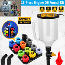 18Pcs Engine Oil Funnel Set 1.5L with 12 Adapters, GM Ford BMW Audi Oil Fill Kit picture