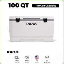 Igloo Marine Ultra 100 QT Hard Cooler 149 Cans White Gray picture