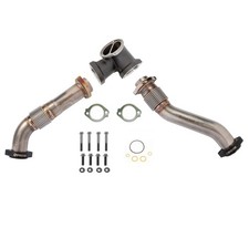 SPOOLOGIC 304SS Bellowed Exhaust Up-Pipes Kit For Early 99 7.3L Powerstroke... picture