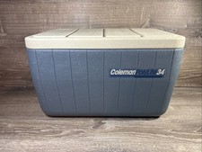 Vtg 1987 Coleman Polylite 34 Qt Cooler Blue/White Ice Chest Model 5281 Clean picture