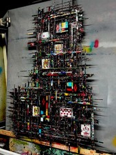 Art sculpture 3D abstract mixed media wall art OOAK Freestylelyle #3OAS picture