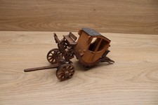 Vintage Handmade Wooden Horse Drawn Carriage Stagecoach Model AS IS Repair picture