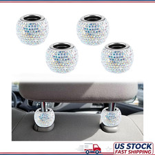4 Pcs Rhinestone Car Headrest Collar Rings, Crystal Diamond Bling Headrest Colla picture