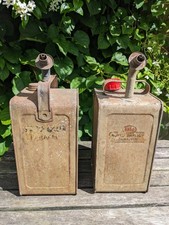 Original Pair Vintage 'Esso Blue & Daylight Royal Paraffin Cans picture