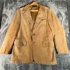 True Vintage Abercrombie Fitch Suede Leather Blazer Men’s 42 Tan Sport Coat 70s picture