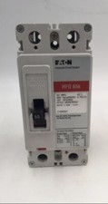 EATON HFD2050, 50 Amp, 600 Volt, 2P, 65K, Red Circuit Breaker New Pull Out picture