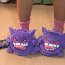 Gengar Open-Toe Plush Slippers Set, One Size Fits All Cute Cartoon Socks Gift picture