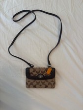 Coach Park Signature Dylan Crossbody Wallet SV/Khaki/Mahogany picture