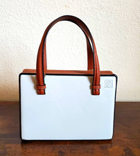 Loewe Small Postal White And Cognac Leather Handbag picture