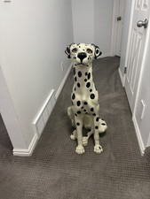 Large Ceramic Glossy White & Black Spotted Dalmatian Dog Statue picture