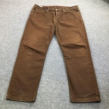 American Giant Straight Jeans Mens 38x30 Brown Denim Casual Pants Fall picture