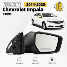 For Chevy Impala 2014-2020 Right Side Mirror W/ BSD W/ Turn Signal Black 9 Pins picture