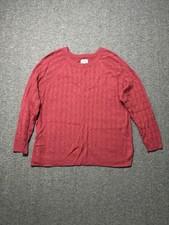 Croft & Barrow 1X Women’s Cabled Maroon Long Sleeve Sweater picture