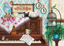 Wonder Forge Piano Cat 1000 Piece Jigsaw Puzzle for 27 x 20in, Multicolor picture