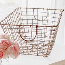 French Antique Metal Oyster Basket With Great Patina Brocante Style picture