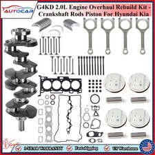 G4KD 2.0L Engine Overhaul Rebuild Kit - Crankshaft Rods Piston For Hyundai Kia picture