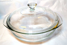 Vintage PYREX #023 Glass 1.5 Qt Ovenware Casserole Dish w/ Lid & Handles USA picture