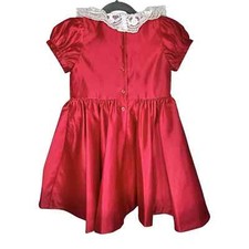 American Girl Janie And Jack Dress Red Satin Lace Occasion Choose Your Size picture