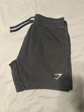 Gymshark Men's Medium Fleece Black Shorts 7 “ Inseam Drawstring picture