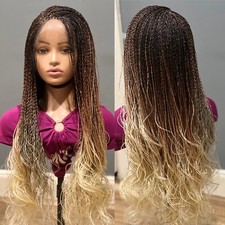 Braided French curls wig. Three tone wavy wig. Made on a full lace wig. 30” long picture